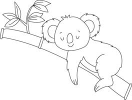 esboço coala clipart. rabisco animais clipart. desenho animado selvagem animais clipart para amantes do animais selvagens vetor