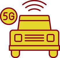 ícone de duas cores de linha de carro inteligente vetor