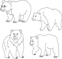 Urso clipart definir. desenho animado selvagem animais clipart conjunto para amantes do animais selvagens vetor