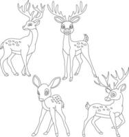 veado clipart definir. desenho animado selvagem animais clipart conjunto para amantes do animais selvagens vetor