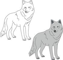 Lobo clipart definir. desenho animado selvagem animais clipart conjunto para amantes do animais selvagens vetor