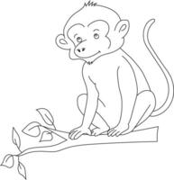 esboço macaco clipart. rabisco animais clipart. desenho animado selvagem animais clipart para amantes do animais selvagens vetor