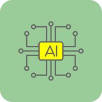 artificial inteligência preenchidas amarelo ícone vetor