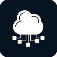 ícone de glifo de duas cores do servidor de nuvem vetor