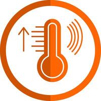 inteligente temperatura glifo laranja círculo ícone vetor