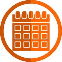calendário glifo laranja círculo ícone vetor