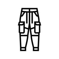 carga calça streetwear pano moda linha ícone ilustração vetor