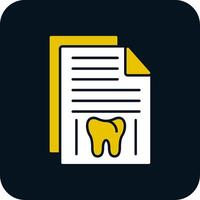 dental registro glifo dois cor ícone vetor
