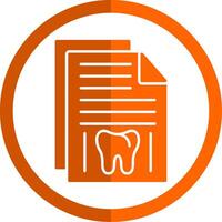 dental registro glifo laranja círculo ícone vetor