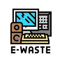 ewaste desperdício Ordenação cor ícone ilustração vetor