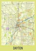 poster mapa arte do Dayton, ohio, EUA vetor