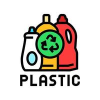 plásticos reciclando cor ícone ilustração vetor