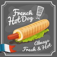 Cartaz francês do cachorro quente vetor