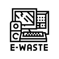 ewaste desperdício Ordenação linha ícone ilustração vetor