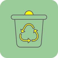 reciclar bin preenchidas amarelo ícone vetor