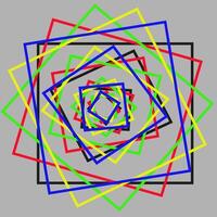 monocromático cinzento fundo decorado com uma geométrico padronizar do multicolorido quadrados vetor