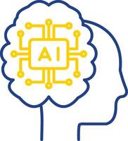 linha de inteligência artificial ícone de duas cores vetor