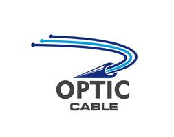 fibra ótico cabo logotipo ícone, telecomunicação vetor