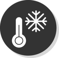 frio glifo cinzento círculo ícone vetor