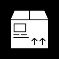 ícone invertido de glifo de caixa de entrega vetor