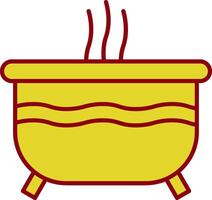 ícone de duas cores de linha de banheira de hidromassagem vetor