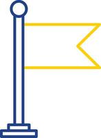 ícone de duas cores de linha de bandeira vetor