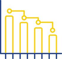 ícone de duas cores de linha de gráfico de barras vetor