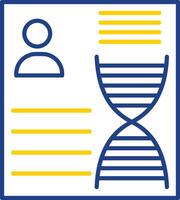 ícone de duas cores de linha de DNA vetor