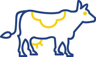 ícone de duas cores de linha de vaca vetor
