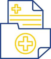 ícone de duas cores de linha de pasta médica vetor