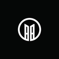 logotipo do monograma bb isolado com um círculo giratório vetor