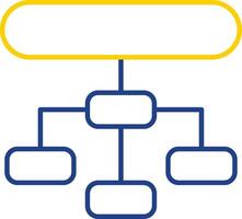 hierárquico estrutura linha dois cor ícone vetor
