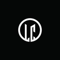 Logotipo do monograma lc isolado com um círculo giratório vetor
