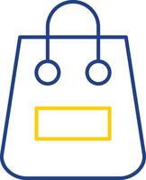 ícone de duas cores da linha de sacola de compras vetor