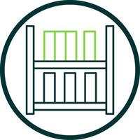 estante de livros linha círculo ícone vetor