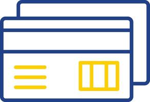 ícone de duas cores da linha de pagamento com cartão de crédito vetor