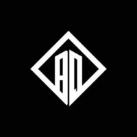 Monograma do logotipo bq com modelo de design de estilo giratório quadrado vetor
