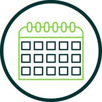 calendário linha círculo ícone vetor