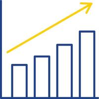 ícone de duas cores de linha de gráfico de barras vetor