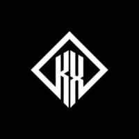 Monograma do logotipo kx com modelo de design de estilo de rotação quadrada vetor