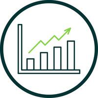 crescimento gráfico linha círculo ícone vetor