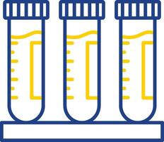 ícone de duas cores de linha de tubo de ensaio vetor