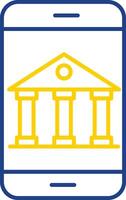 ícone de duas cores de linha bancária online vetor