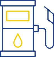 combustível estação linha dois cor ícone vetor