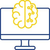 ícone de duas cores da linha de aprendizado de máquina vetor