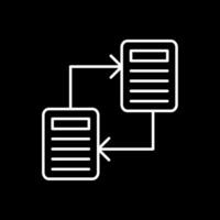 ícone invertido da linha de compartilhamento de arquivos vetor