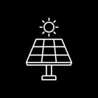 ícone invertido da linha do painel solar vetor