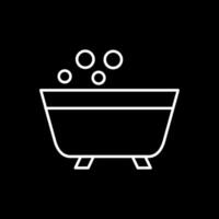 ícone invertido de linha de banheira vetor