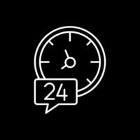 ícone invertido de linha de 24 horas vetor