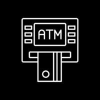 ícone invertido de linha de máquina atm vetor